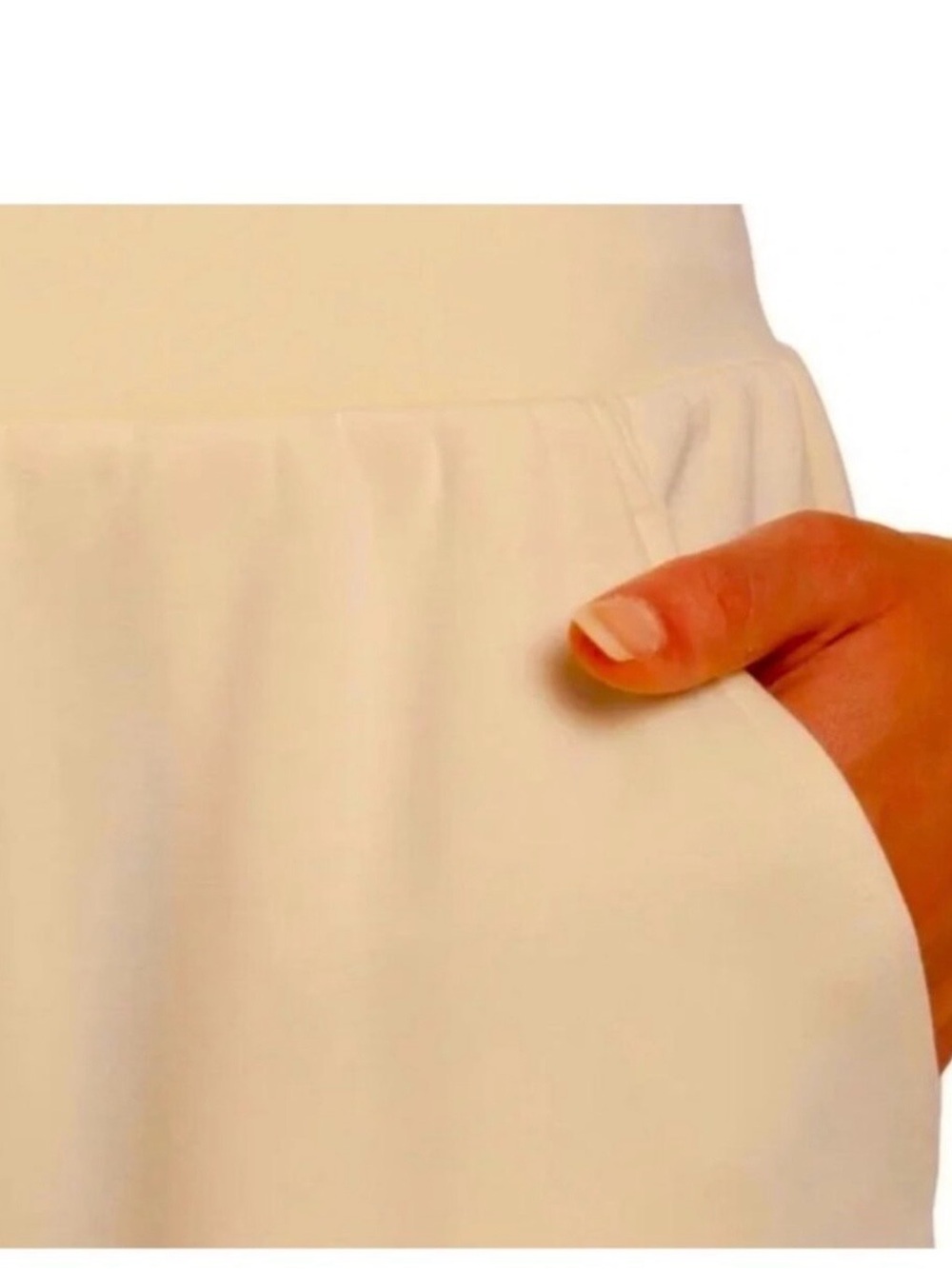 NWT Lazypants High-Waist Yellow Pull-On Shorts Women Large Costco Lazy Pa Pocket - Picture 3 of 3